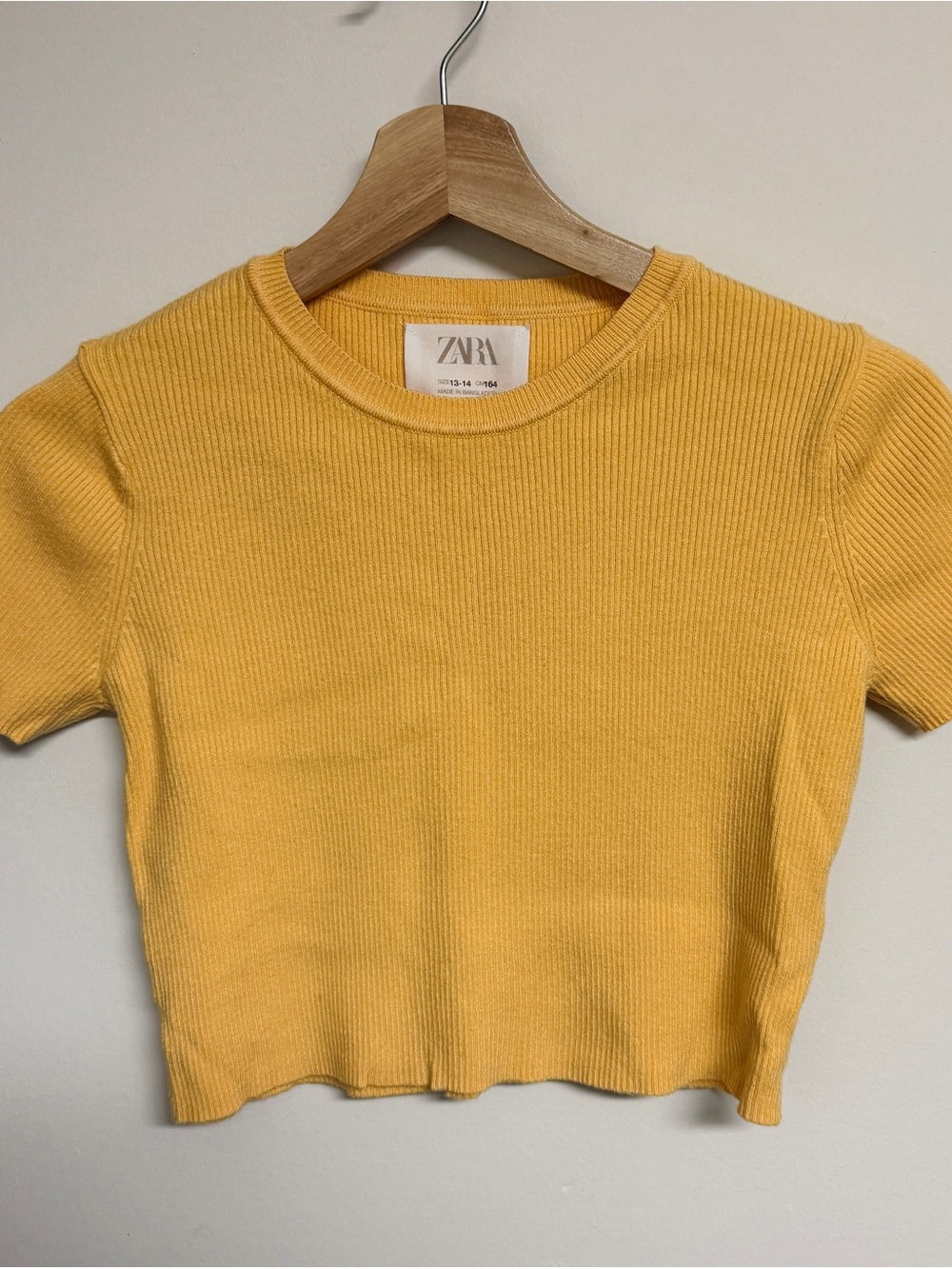 Zara soft ribbed crop top teen/kids size 13-14